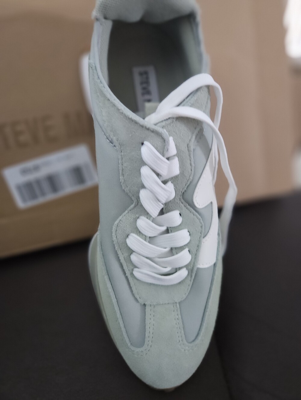 New Steve Madden Campo Sage Green & White Womens Sneakers - Picture 6 of 7